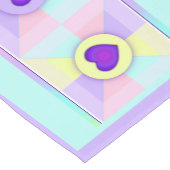 パステルカラー&パープルハートのビート ショートテーブルランナー (コーナー)