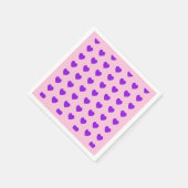 パステルカラー&パープルハートのビート スタンダードカクテルナプキン (角)