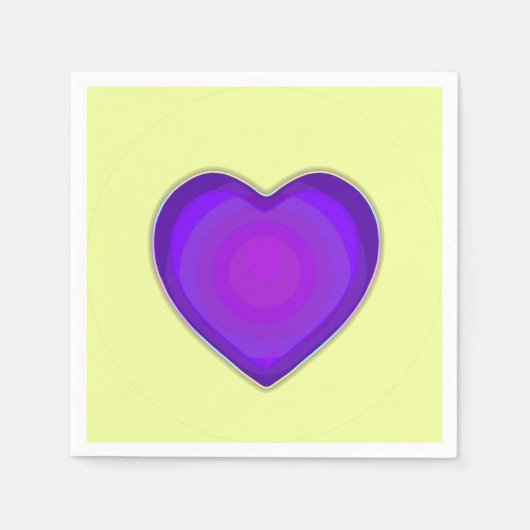 パステルカラー&パープルハートのビート スタンダードカクテルナプキン (正面)