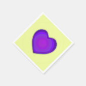 パステルカラー&パープルハートのビート スタンダードカクテルナプキン (角)