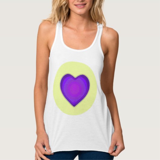 パステルカラー&パープルハートのビート タンクトップ (正面)