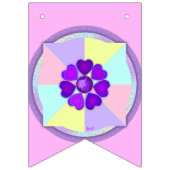 パステルカラー&パープルハートのビート バンティングフラッグ (第1の旗)