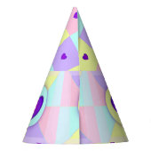 パステルカラー&パープルハートのビート パーティーハット (裏面)