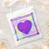 パステルカラー&パープルハートのビート フェイバーバッグ (クリップ留めされた状態)