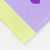 パステルカラー&パープルハートのビート フリースブランケット (角)