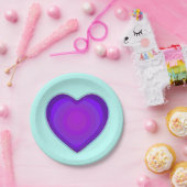 パステルカラー&パープルハートのビート ペーパープレート (パーティー)