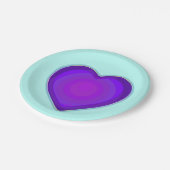 パステルカラー&パープルハートのビート ペーパープレート (アングル)