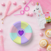 パステルカラー&パープルハートのビート ペーパーボウル (パーティー)