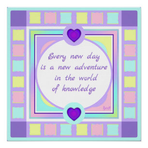 パステルカラー&パープルハートのビート ポスター