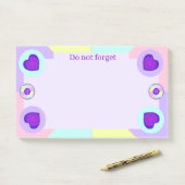 パステルカラー&パープルハートのビート ポストイット (デスク)