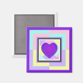 パステルカラー&パープルハートのビート マグネット (正面/裏面)