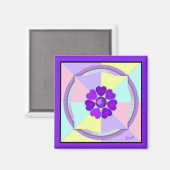 パステルカラー&パープルハートのビート マグネット (正面/裏面)