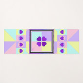 パステルカラー&パープルハートのビート ヨガマット (正面(横))