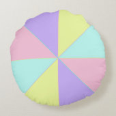 パステルカラー&パープルハートのビート ラウンドクッション (裏面)