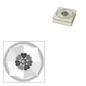 パステルカラー&パープルハートのビート ラバースタンプ (押印)