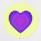 パステルカラー&パープルハートのビート ラベル (デザイン1)