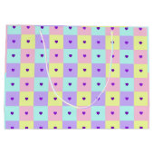 パステルカラー&パープルハートのビート ラージペーパーバッグ (裏面)