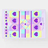 パステルカラー&パープルハートのビート 横断幕 (横)