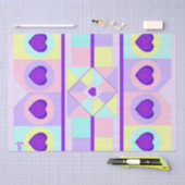 パステルカラー&パープルハートのビート 薄葉紙 (クラフト)