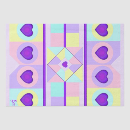 パステルカラー&パープルハートのビート 薄葉紙 (正面)