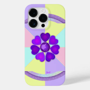 パステルカラー&パープルハートのビート Case-Mate iPhone 14 PROケース