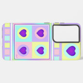 パステルカラー&パープルハートのビート SAMSUNG GALAXYケース (左側面)