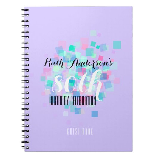 パステルカラーV 80thバースデーパーティーゲストブック ノートブック (正面)