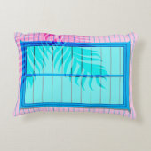 パステルカリブのピンクブルービーチハウスウィンドウ アクセントクッション (裏面)