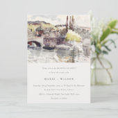 パステルカントリーブリッジリバーサイドウォーター結婚カラー 招待状 (スタンド正面)