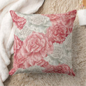 パステルカーネーションフラワーズ装飾用クッション クッション (ブランケット)