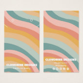 パステルカーブイヤリングネックレスジュエリーディスプレイカード (正面&裏面)