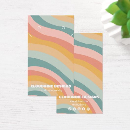 パステルカーブイヤリングネックレスジュエリーディスプレイカード (デスク)