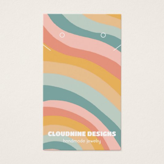 パステルカーブイヤリングネックレスジュエリーディスプレイカード (正面)