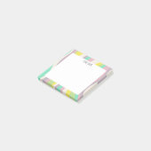 パステルカーブカスタムズシックモノグラムパーソナライズされた ポストイット (アングル)