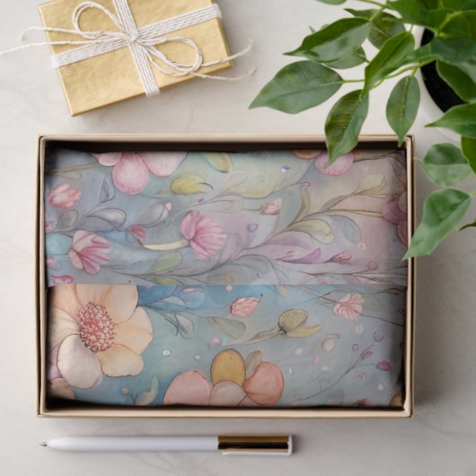 パステルガーデンで愛の中のキリンのペア 薄葉紙 (ギフト)