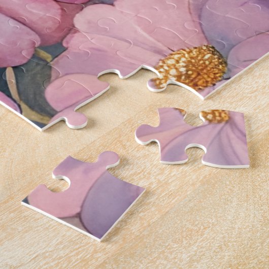 パステルガーデンで散歩するテディベア ジグソーパズル (側面)