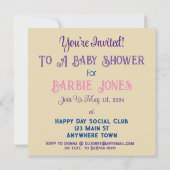 パステルガーデンにいるかわいい赤ちゃんゾウ 招待状 (裏面)