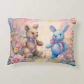 パステルガーデンのテディベアとバニー アクセントクッション (裏面)