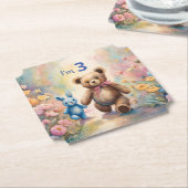 パステルガーデンのテディベアとバニー ペーパーコースター (アングル)