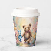 パステルガーデンのテディベアとバニー 紙コップ (裏面)