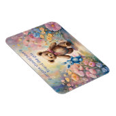 パステルガーデンパーティーのテディベアとバニー マグネット (右側)