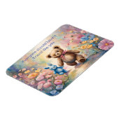 パステルガーデンパーティーのテディベアとバニー マグネット (左側)