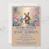 パステルガーデンパーティーのテディベアとバニー 案内状 (裏面)