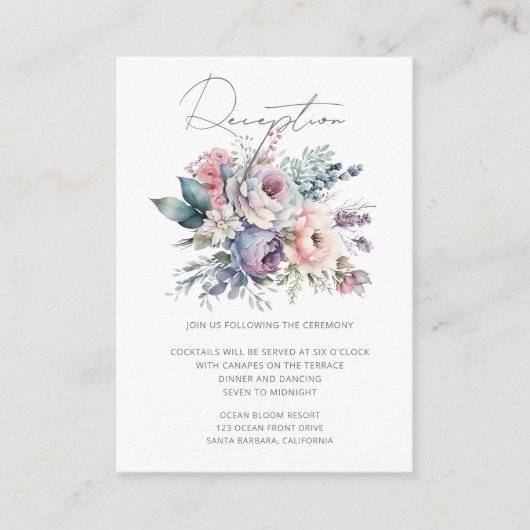 パステルガーデンフローラウェディングレセプション エンクロージャーカード (正面)