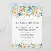 パステルガーデンフローラエレガントウェディング招待状 招待状 (正面/裏面)