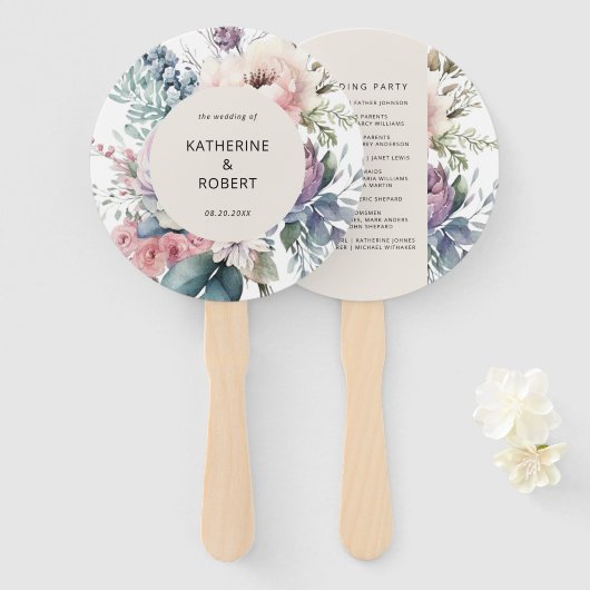 パステルガーデンフローラ結婚式 プログラムハンドファン ハンドファン (正面&裏面)