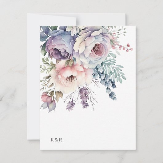 パステルガーデンラックス結婚フローラのメニューカード 招待状 (裏面)