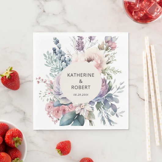 パステルガーデン結婚フローラ紙 スタンダードランチョンナプキン (インサイチュ)