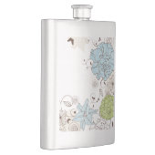 パステルガーリーの花と渦巻き フラスク (右)