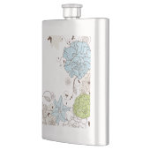 パステルガーリーの花と渦巻き フラスク (左)